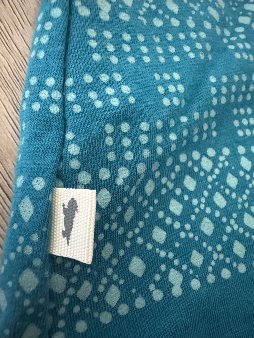 Toad&Co Teal Racerback Tank with Patterned Hem - Picture 5 of 6
